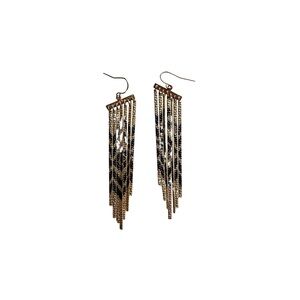 Elegant Gold and Black Dangle Earrings